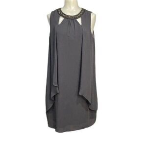 Women’s SLNY SL Fashions Sleeveless Party Dress Size 8 Gray